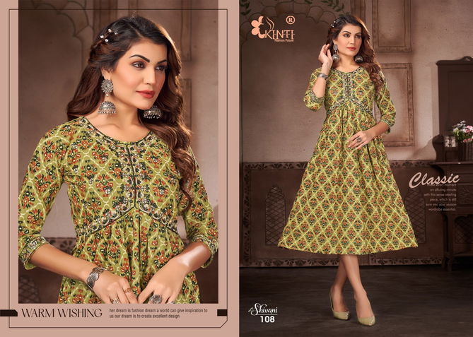 Shivani By Kinti Printed Embroidery Kurtis Wholesale Price In Surat
